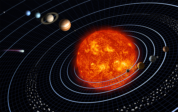 Picture of the Solar System created by NASA artists