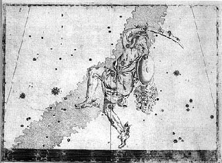 Un mapa de Perseo de Uranometria, un atlas del cielo dibujado por Johann Bayer durante el siglo XVII usando el catálogo de estrellas de Tycho Brahe.
